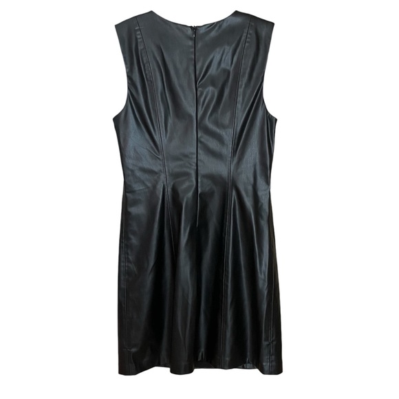 Zara Faux Leather Sleeveless Mini Dress Womens Large Black - Picture 3 of 8
